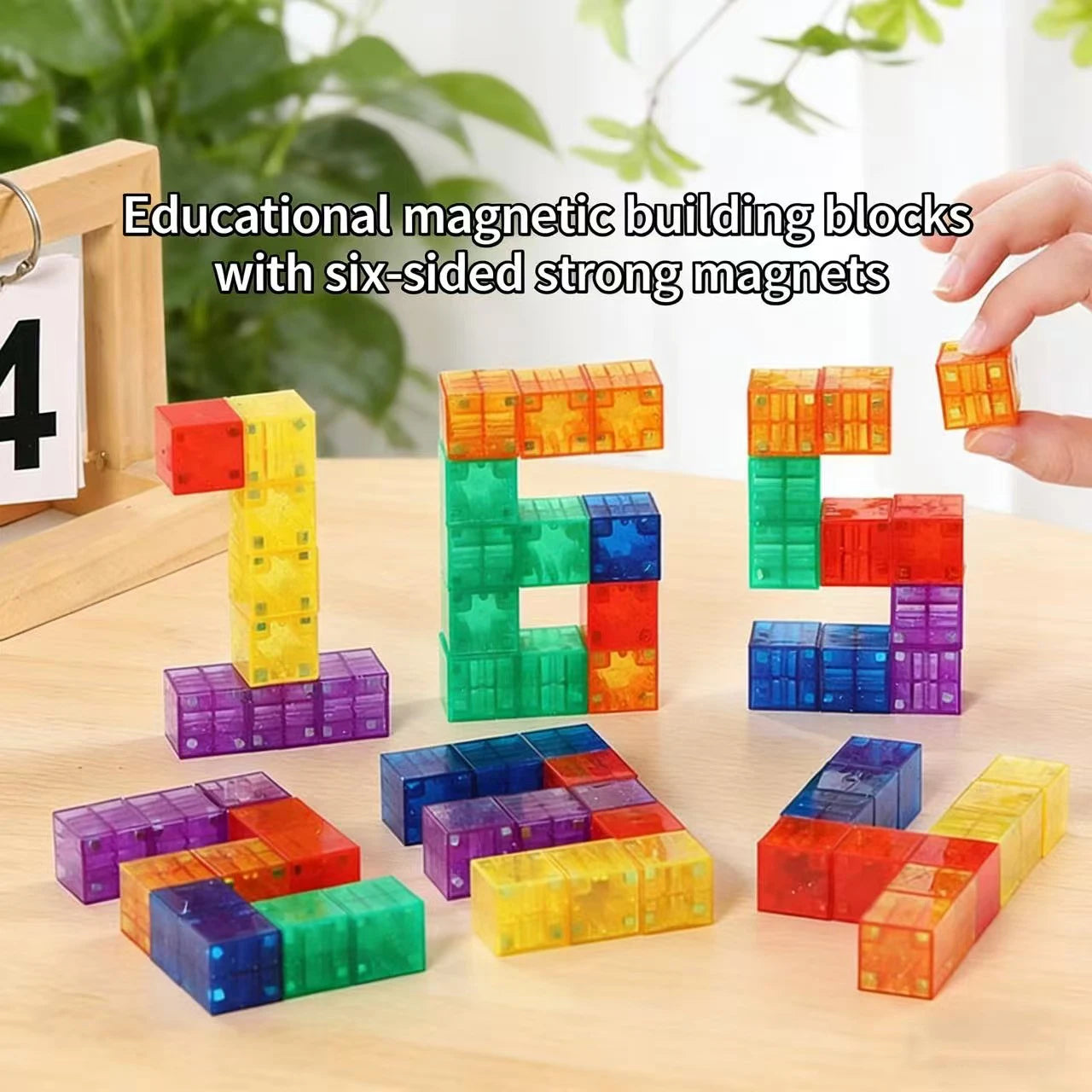 DIY Magnetic Building Blocks Transparent Square Toy Colorful Cubes Toy Construction Toy Assembly Toy for Children DIY Toys Gift
