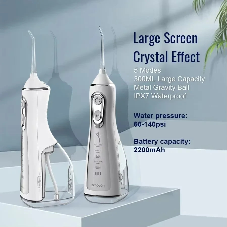 Electric Oral Irrigator Portabal Intelligent Water Flosser 5-speed Adjustment Waterproof Teeth Cleaner Mouth Washing Machine