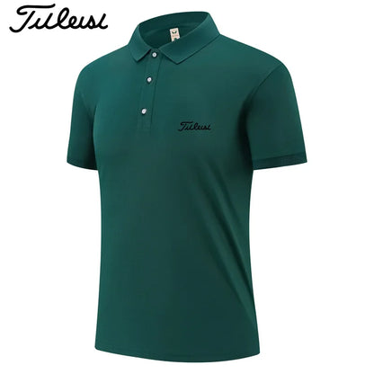 Quick Dry Mens Polo T Shirt Handwritten Script Letter Print Lapel Short Sleeve Solid Sport Daily Wear Tops S-4XL