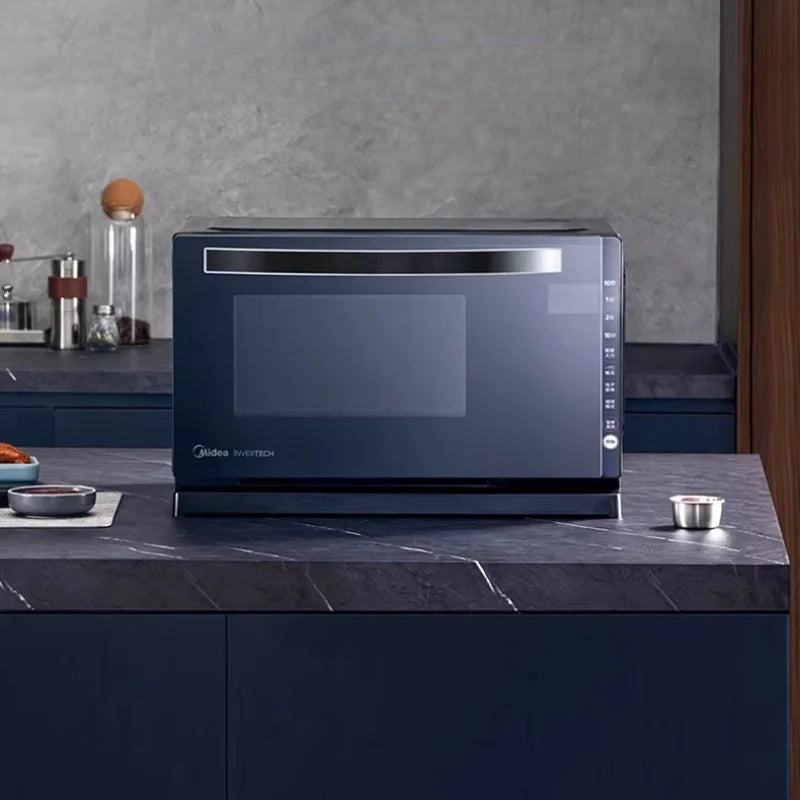 Midea M3-208E Inverter Microwave Oven, 20L Drop - Down Door Flat Plate Light Wave Grill Combo for Home