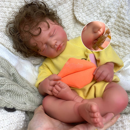 50cm Realistic Silicone Reborn Baby Girl Loulou Rooted Hair Art Doll Hand-Painted Veins Details for Collector Christmas Gift