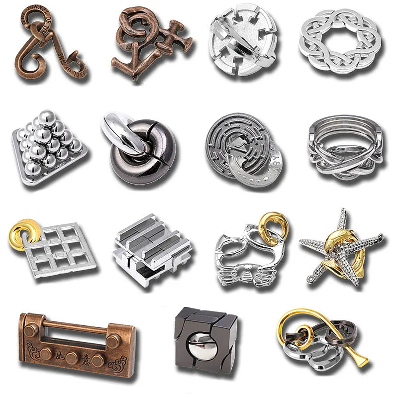 Lock Puzzles Classic IQ Metal Brain teaser Magic Baffling Puzzles Game Toys For Children Adults Funny Gifts Metal Puzzle
