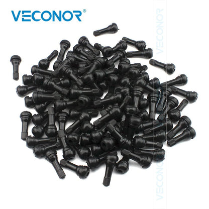 TR412 TR413 TR414 PVR70 Snap-In Tire Valve Stems Short Black Rubber Wheel Replacement With Dust Cap
