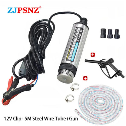 60L/min Flow 12m Head 12V 24V Car Auto Oil Pump Pure Copper Motor 265W High-power Refueling Machine Transfer Pump Sewage Pump
