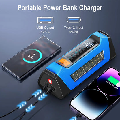 8000amp 200psi Tire Inflator Car Jumper Multifunction 12v Battery Booster Super Compressor Power Bank Jump Starter With Air Pump
