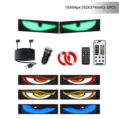 Devil Eyes Light Truck LED Windshield Eyes Custom Flexible Neon Matric Panel Car LED Display Flashing Evil Eyes For Cars