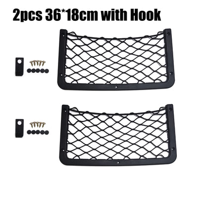Black Multi Size Car Organizer Net Pocket Car Net Bag Phone Holder Rack Storage Mesh For Car Caravan Motorhome 42x21cm 36x18cm