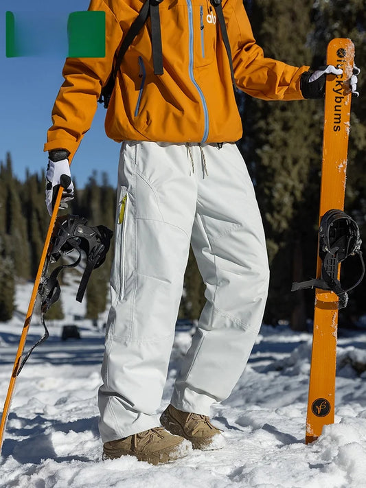 Thickened down Workwear Sports Pants Men's Winter Warm Mountain Climbing Duck down Waterproof Men's Trousers Youth Casual Fas...