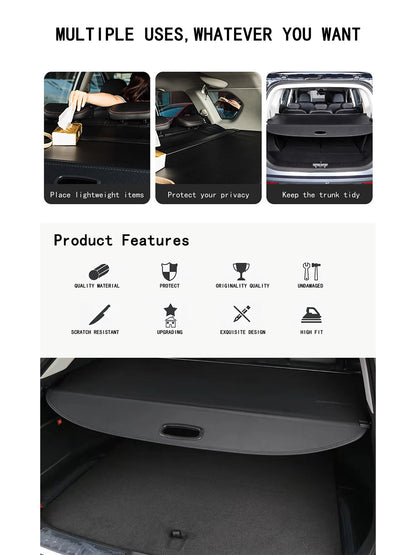 Retractable Rear Trunk Cargo Cover Fit for GMC Yukon & Yukon XL 2021-2025 Luggage Shade Shield Storage Curtain Black