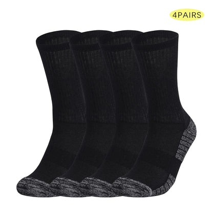 4 Pairs Heavy Duty Cushioned Work Socks Anti-Slip Sweat Wicking for Mining Hiking Outdoor Men Size 39-50