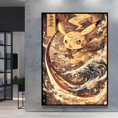 High Quality Pokemon Arcanine Pikachu Wall Painting with Unique Designs and Gorgeous Colors Adding A Touch of Brightness To Wall
