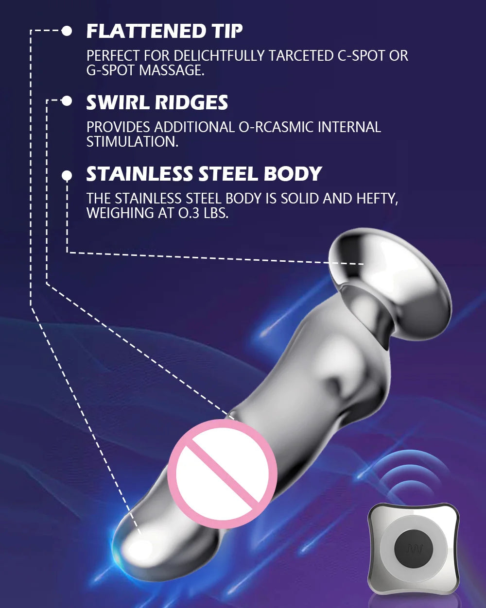 Dildo Sex Toys Penetration Vibrator Metal Anal Plugs Stainless Steel Butt Plug Remote Control Vibration Penis Sexy Adult Female