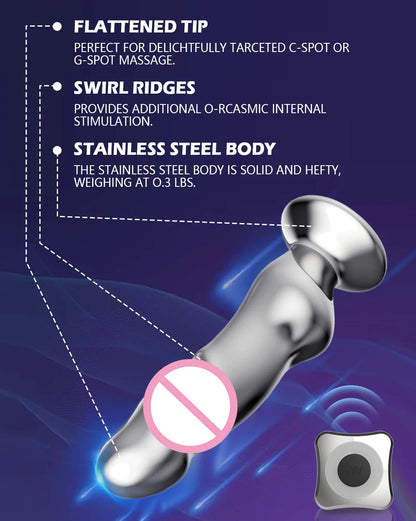 Dildo Sex Toys Penetration Vibrator Metal Anal Plugs Stainless Steel Butt Plug Remote Control Vibration Penis Sexy Adult Female