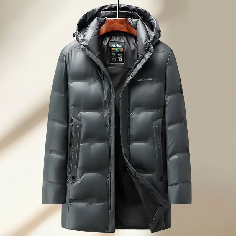 2025 new arrival winter jacket 90% white duck down jackets men,mens long style fashion thicken warm winter down coat,parkas men