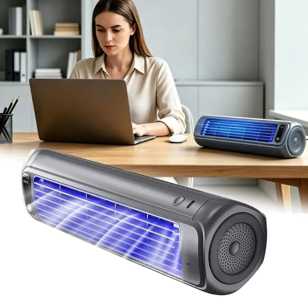 Portable Air Conditioner Fan Rechargeable Wall Mounted Small Fan Non-drilling Silent Summer Cooling Fan