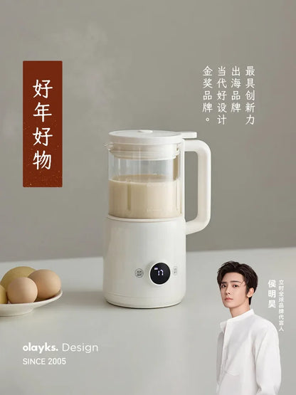 OLAYKS 220V Quiet Automatic Soymilk Maker & Blender - Compact Juice Extractor Machine