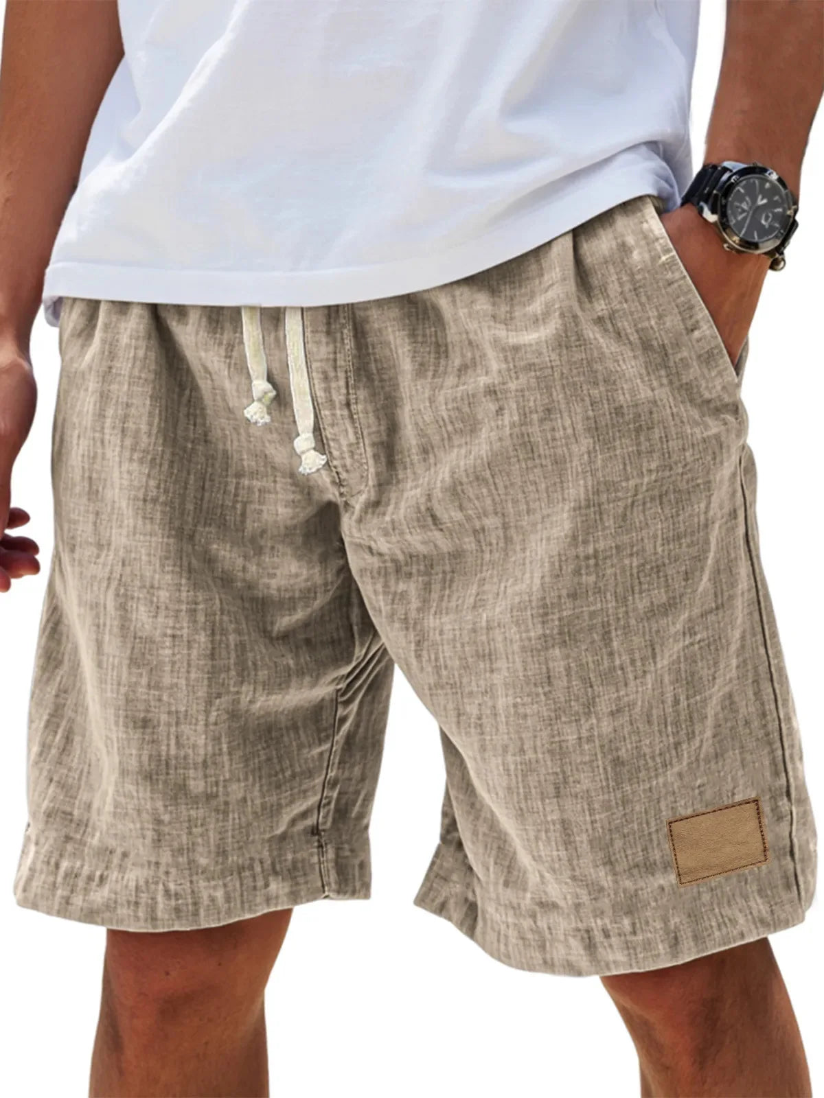 Retro Cotton Linen Shorts for Men Fashion Streetwear Men's Casual Loose Short Pants Roupas Harajuku Linen Shorts Men Clothing