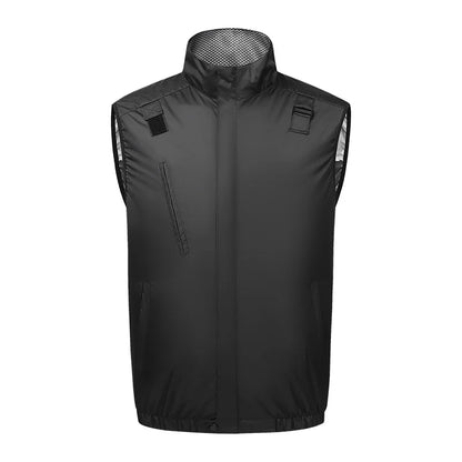 Summer Cooling Air Conditioning Vest with 4 Fans for Men's Casual Fishing Vest Outdoor Breathable Heatstroke Prevention Workwear