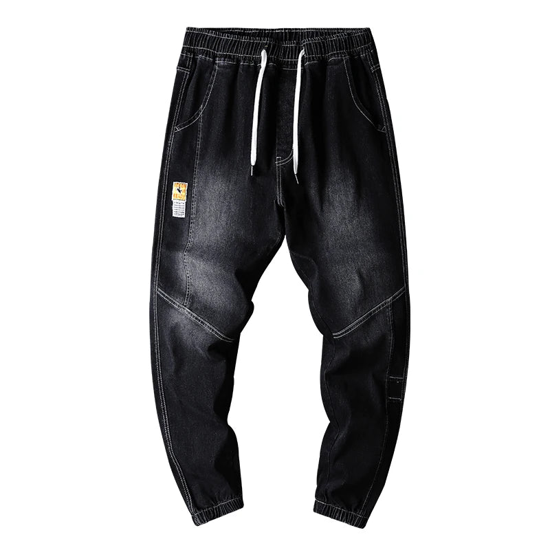 Casual Harajuku Style Men's Jeans Spring Autumn Loose Nine Points Workwear Trousers Loose Cuff Youth Fashion Low Waist Jeans