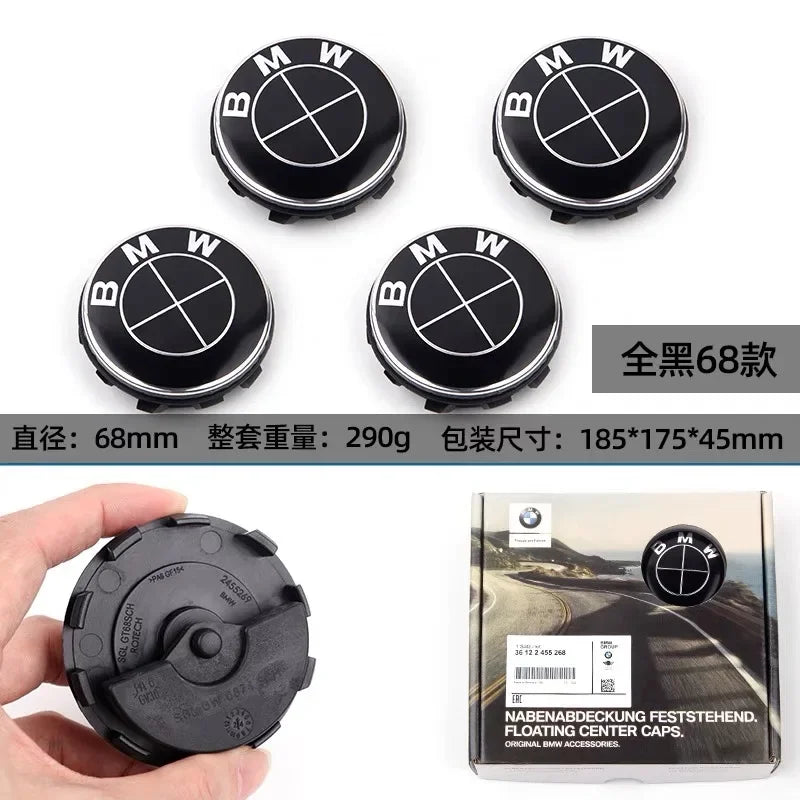 Original BMW 56/68mm Magnetic Suspension Hub Cover for 1 3 5 7 Series X1 X3 X5 - Tire Center Symbol 50th Anniversary Edition