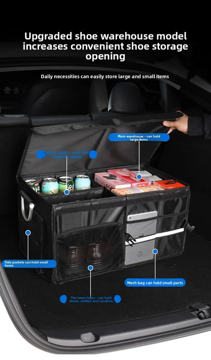 Oxford Cloth Car Storage Box Trunk Storage Organizer Foldable Multifunctional Car Camping Storage Bag Storage Rack