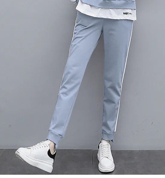 Spring Autumn New Casual Sportswear Set Women Loose Fashionable Large Size Stylish Sweatshirt Best Friend Outfit Long Pants