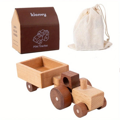 11-Piece Wooden Solid Wood Engineering Vehicle Series Toys and Gifts for Kids