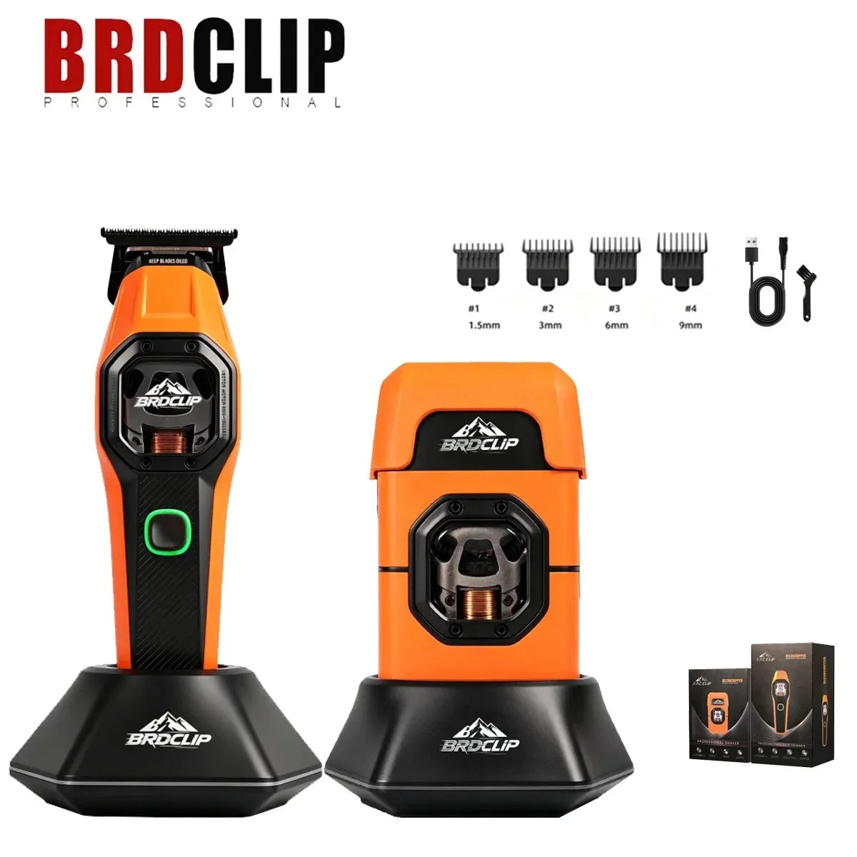 BRDCLIP Hair Trimmer Professional Shaver Vector Motor 13000 RPM Cordless Hair Clippers Metal Trimmer for Men BRD-2601 2602 2603