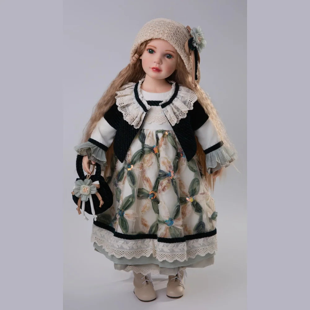Cloveray 28 inch Large Size Original Realistic Vinyl Doll Retro Vinyl Cloth Body Doll High Quality Handmade Collectible Art Gift