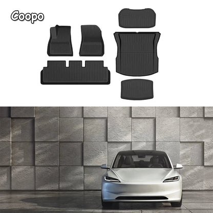 For Tesla New Model 3 Highland 2024-2026 TPE Floor Mats Durable Design Waterproof Luggage Mat Foot Pads Trunk Mats Accessories