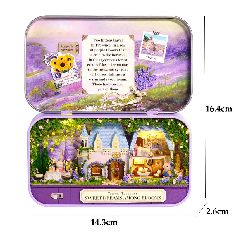 9 Styles Box Theatre DIY Wooden DollHouses Miniature Box Doll Houses 3D Puzzle Assemble Building Model Kits Toy Birthday Gifts