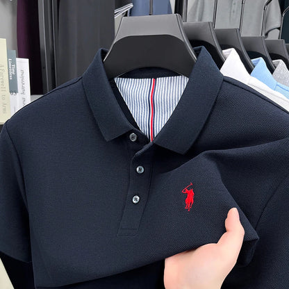 High end brand 100% cotton short sleeve polo shirt men luxur pony embroidery comfort breathable fashion T-shirt summer new top