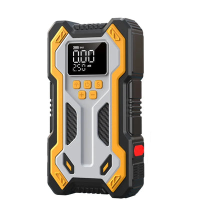 10000mAh 12V Multi-Function Car Jump Starter, Air Compressor & Wireless Power Bank Smart Clamps Gas & Diesel Cars