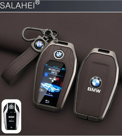 Leather Car Display LED Key Case Fob Cover Shell For BMW 3 5 7 Series G11 G12 G30 G31 X4 X5 X6 X7 i8 G32 G05 G07 X3 Accessories