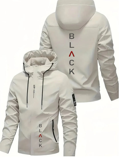 Men'S All-Season Heavy-Duty Motorcycle Jacket - Full-Zip Windproof Hooded Jacket，Commuting, Travel, Outdoor Activities