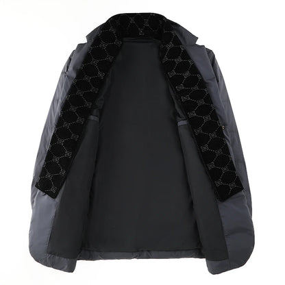 High Quality Men's Handsome down Jacket with Scarf Collar M-6XL Big plus Size for Middle-Aged Dad Fashionable Outerwear