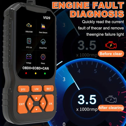 OBD2 Scanner Diagnostic Tool Enhanced Auto Check Engine Code Reader with Reset I/M Readiness OBD2/EOBD Car Diagnostic Scan Tool