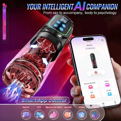 Telescopic Rotation Masturbator Cup Sucking Penis Pump Pocket Pussy Blowjob Sex Toys Stroker Piston Automatic Mastubator for Men