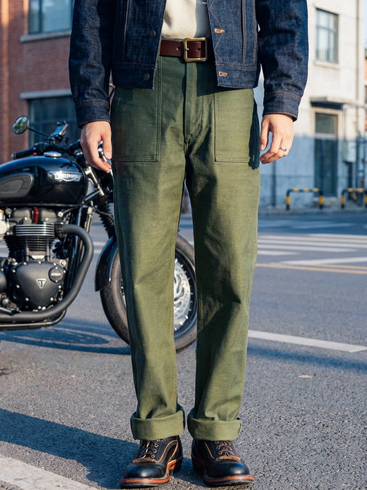 Red Tornado 15oz Sateen OG-107 Utility Pants Vintage Workwear Men's Military Style Casual Trousers Army Green
