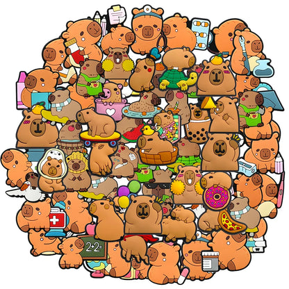 16-100pcs Capybara Summer Shoe Charms Animals Shoe Accessories For Clogs sandal Garden Decoration Kids School Gift Fit Wristband