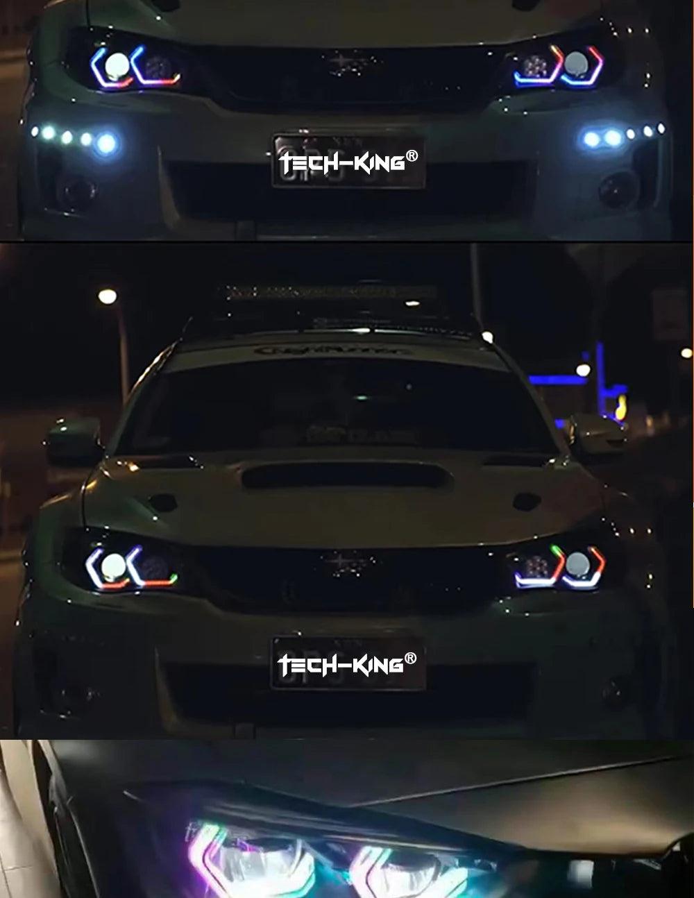 Car headlight Angel Eye F01 F02 F03 F04 RGB dynamic light LED side cover decorative light ring white light Yellow light RGBW