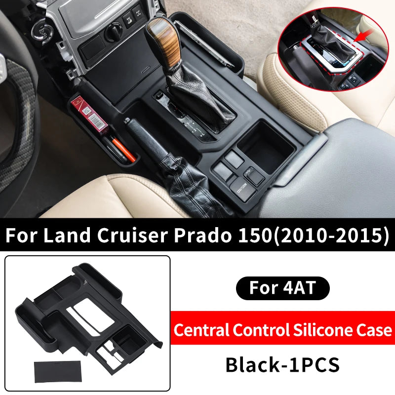 Central Console Silicone Protective Cover For Toyota Prado 150 LC150 2010-2023 Interior car Accessories Decoration Black 1pcs