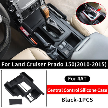 Central Console Silicone Protective Cover For Toyota Prado 150 LC150 2010-2023 Interior car Accessories Decoration Black 1pcs