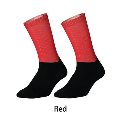 Cycling Slip Anti Silicone Summer Whiteline Aero Socks Socks Men Bicycle Sport Running Pure Color Bike Socks Calcetines Socks