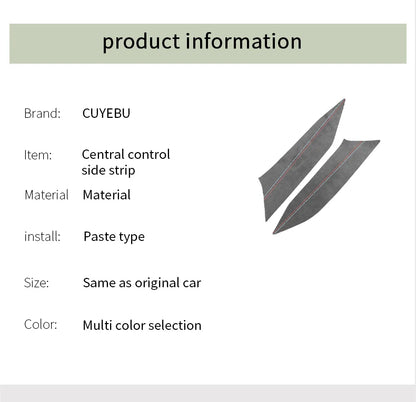 For BMW 2er Two-Door G42 3er i3 G20 G28 4er i4 G23 Center Console Side Trim Sticker Car Interior Accessories Made of Alcantara