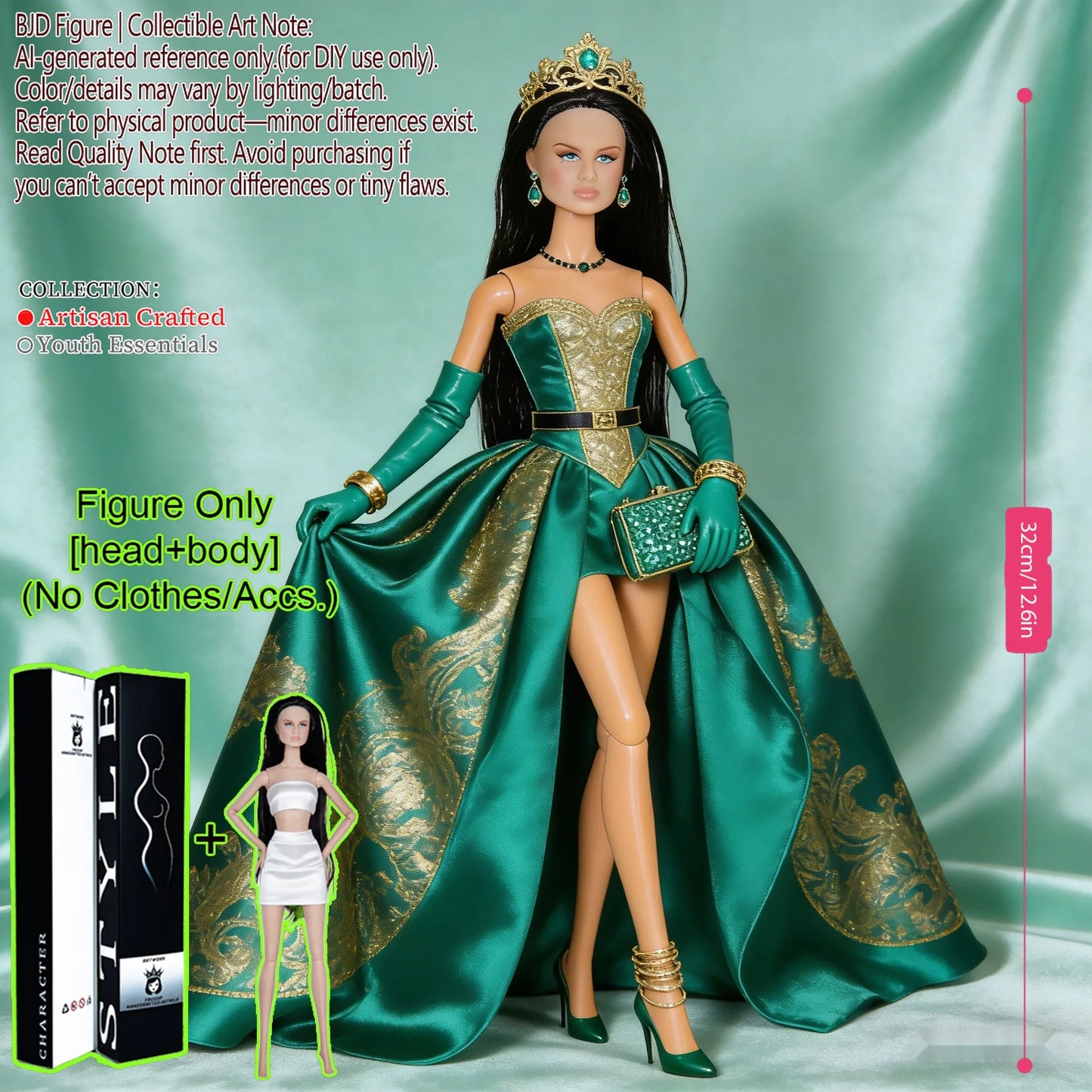 1/6 Scale 12Inch BJD MJD Supermodel Doll 12 Joint Posable Fashion Figure Smooth Skin Texture Display No Clothes
