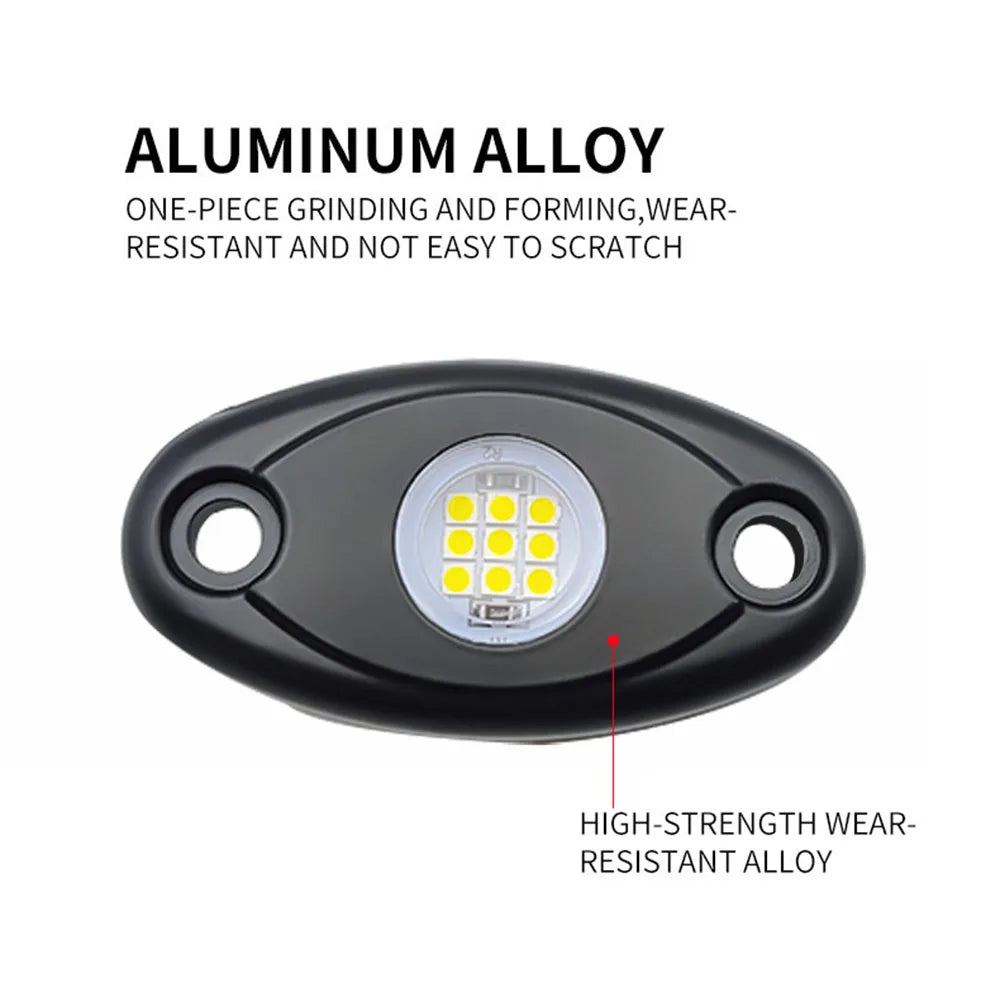 1/2/4pcs Auto chassis lights LED Rock Lamp Contour Decorative Light bottom Atmosphere light for cross-country SUV ATV Dune Buggy