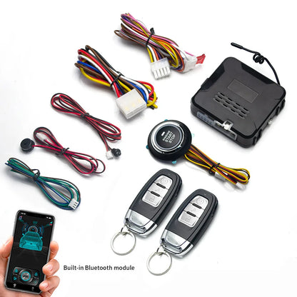 12V Car Alarm Universal Auto Start Stop System Remote Mobile Bluetooth App Control Engine Ignition Autostart Kit Push Accessory