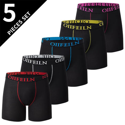 4/5/10 Pcs Fashionable Men's Long Underwear Casual Boyshort Youth Sports Shorts Comfortable Breathable Stretch Shorts Underwear