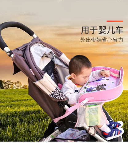 Kids Travel Tray Car Seat Activity and Play Tray Organizer for Children and Toddlers Lap Desk with Tablet Phone Holder Foldable